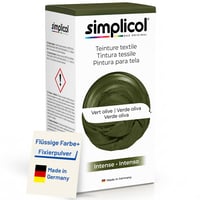 Farba na textil Simplicol Intense do práčky – olivovo zelená, 1 balenie – tekutá farba a fixačný prášok, na prefarbenie a oživenie farieb 1