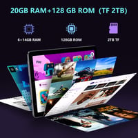SIMPLORI 10-palcový Android 15 tablet, 20 GB RAM + 128 GB ROM, 8580 mAh, osemjadrový procesor, 5G Wi-Fi, 5 + 13 MP fotoaparát, Bluetooth 5.2, sivý 3