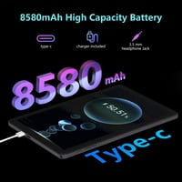 SIMPLORI 10-palcový Android 15 tablet, 20 GB RAM + 128 GB ROM, 8580 mAh, osemjadrový procesor, 5G Wi-Fi, 5 + 13 MP fotoaparát, Bluetooth 5.2, sivý 4