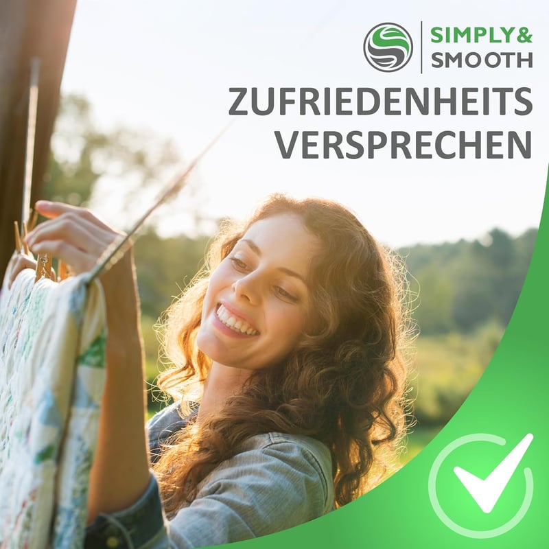 SimplySmooth 50m Acélmagos Ruhaszárító Kötél, Extra Erős Kültéri és Beltéri Használatra