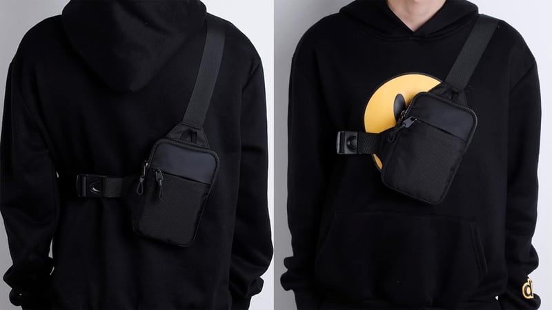 Simptech futó övtáska telefontartóval, vízálló crossbody táska futáshoz