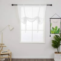 SIMPVALE Priehľadná záclona typu voál 80x140 cm, biela, rímska roleta, svetlo prepúšťajúca záclona do obývačky a spálne, 1 ks 2