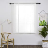 SIMPVALE Priehľadná záclona typu voál 80x140 cm, biela, rímska roleta, svetlo prepúšťajúca záclona do obývačky a spálne, 1 ks 3
