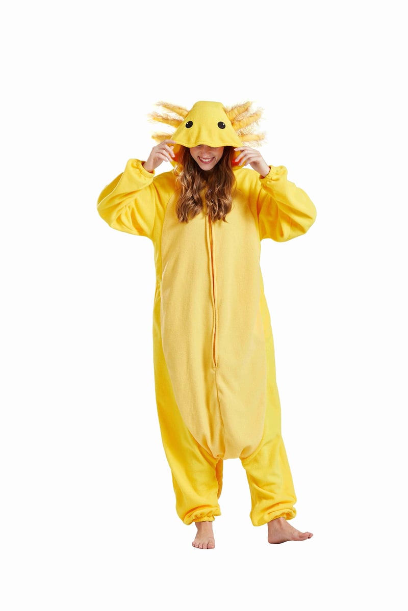 SimZoo uniseks pidžama s kapuljačom (kigurumi) - žuta