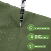 Geantă pentru scule tip rulou Sinand cu 5 buzunare cu fermoar, geantă pentru chei fixe pentru instalatori și electricieni, verde 3