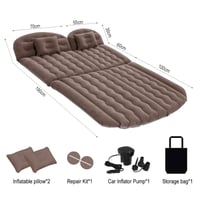 Sinbide Nafukovací matrac do auta – sivý, plyšový cestovný matrac do SUV, na kempovanie, turistiku, s elektrickou pumpou, 128 x 70 cm 2