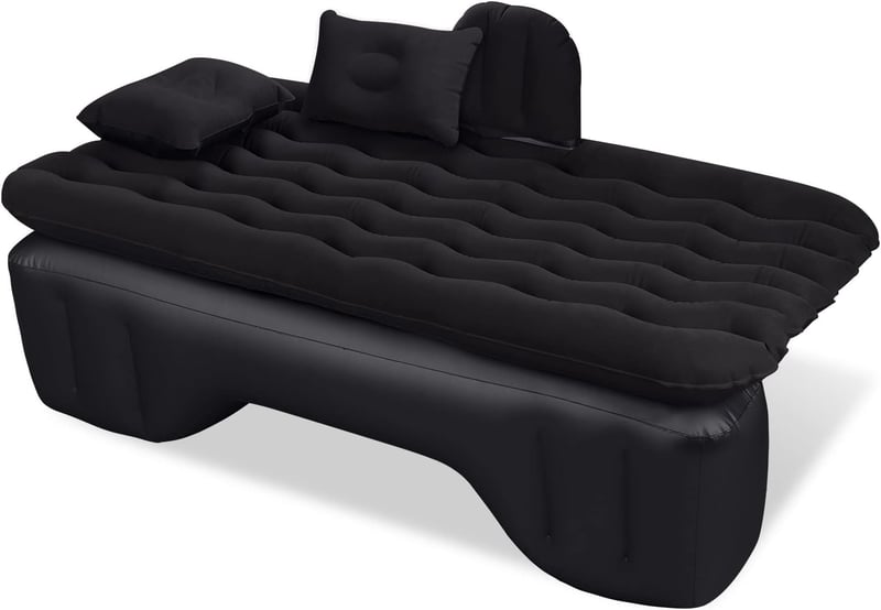 Sinbide Autós Felfújható Matrac - Szürke PVC Kempingágy Elektromos Pumpával, Túrázáshoz, Családi Kiránduláshoz, 200x40x30 cm
