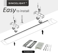 SINCELIGHT 36W LED Lámpa 120cm Semleges Fehér 4000K Konyha Fürdőszoba Garázs Irodai Világítás 5