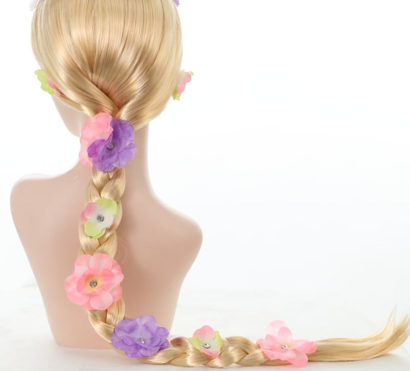 Sincere Party Rapunzel jelmez szett lányoknak - paróka, fonott haj, hercegnő kiegészítők