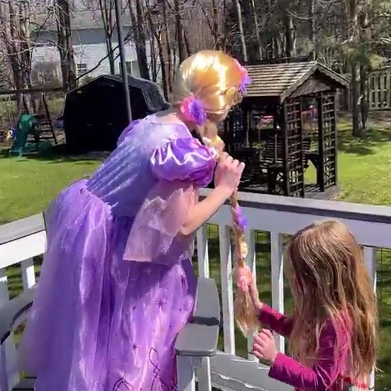Sincere Party Rapunzel jelmez szett lányoknak - paróka, fonott haj, hercegnő kiegészítők