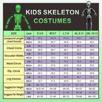 Sincere Party Svietiaci kostým kostlivca pre deti s rukavicami, 3-5 rokov, halloweensky kostým pre chlapcov a dievčatá 7