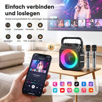 Singingmate Karaoke Gép 2 Vezeték Nélküli Mikrofonnal Bluetooth Hangszóróval 4