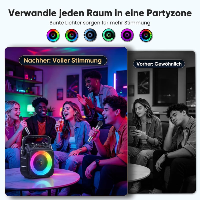 Singingmate Karaoke Gép 2 Vezeték Nélküli Mikrofonnal Bluetooth Hangszóróval