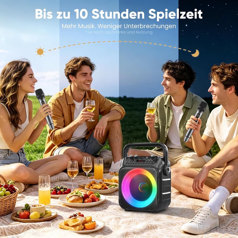 Singingmate Karaoke Gép 2 Vezeték Nélküli Mikrofonnal Bluetooth Hangszóróval