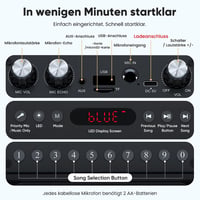 Singingmate Karaoke Gép 2 Vezeték Nélküli Mikrofonnal Bluetooth Hangszóróval 8