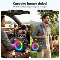 Singingmate Karaoke Gép 2 Vezeték Nélküli Mikrofonnal Bluetooth Hangszóróval 5