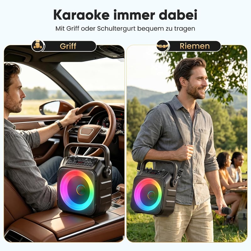 Singingmate Karaoke Gép 2 Vezeték Nélküli Mikrofonnal Bluetooth Hangszóróval