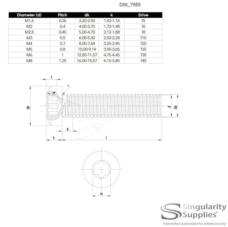 Singularity Supplies M2x14mm Pozi Gépcsavar Rozsdamentes Acél A2 20db