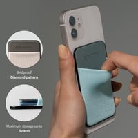Portofel magnetic pentru carduri Sinjimoru M-Basic, negru, antiderapant, compatibil cu MagSafe pentru iPhone 17, 16, 15, 14, 13 4