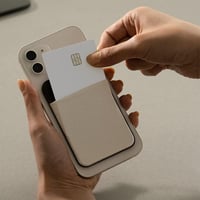Portofel magnetic pentru carduri Sinjimoru M-Basic, negru, antiderapant, compatibil cu MagSafe pentru iPhone 17, 16, 15, 14, 13 2