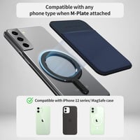 Portofel magnetic pentru carduri Sinjimoru M-Basic, negru, antiderapant, compatibil cu MagSafe pentru iPhone 17, 16, 15, 14, 13 5