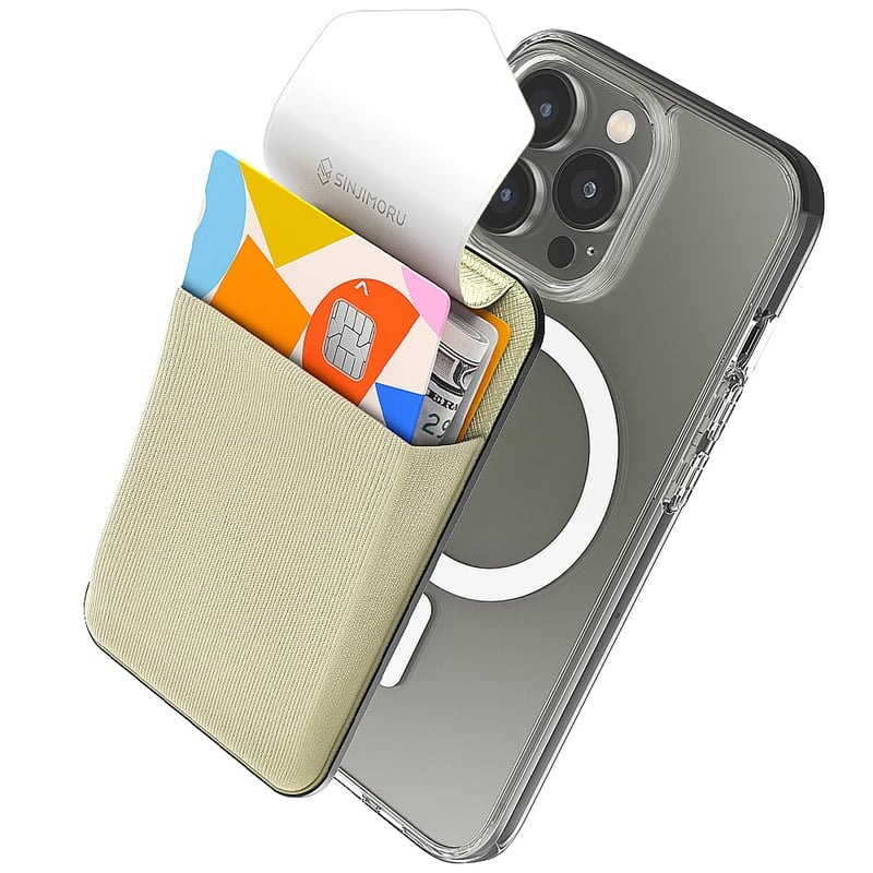 Portofel magnetic pentru carduri Sinjimoru M-Flap cu MagSafe, suport carduri antiderapant pentru seria iPhone 16 15 14 13 12, negru