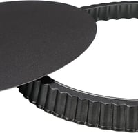 Sinnsally 28 cm Kerek Quiche Sütőforma Kivehető Alappal - Tapadásmentes Szénacél Tortaforma Süteményekhez, Pizzához, Mosogatógépben Mosható 2