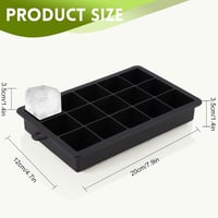 Sinnsally Szilikon Jégkocka Készítő Szett - 3 db Fekete Jégkocka Tálca Fedéllel, 15 Nagy Kocka, BPA-mentes, Mosogatógépben Mosható, Whisky é 3