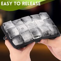 Sinnsally Szilikon Jégkocka Készítő Szett - 3 db Fekete Jégkocka Tálca Fedéllel, 15 Nagy Kocka, BPA-mentes, Mosogatógépben Mosható, Whisky é 2