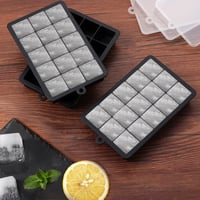 Sinnsally Szilikon Jégkocka Készítő Szett - 3 db Fekete Jégkocka Tálca Fedéllel, 15 Nagy Kocka, BPA-mentes, Mosogatógépben Mosható, Whisky é 7