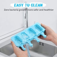 Sinnsally Szilikon Jégkrém Készítő Forma Szett - BPA-mentes Házi Fagylalt Készítő 100 db Fa Pálcikával, Otthoni Jégnyalóka Öntőforma 2
