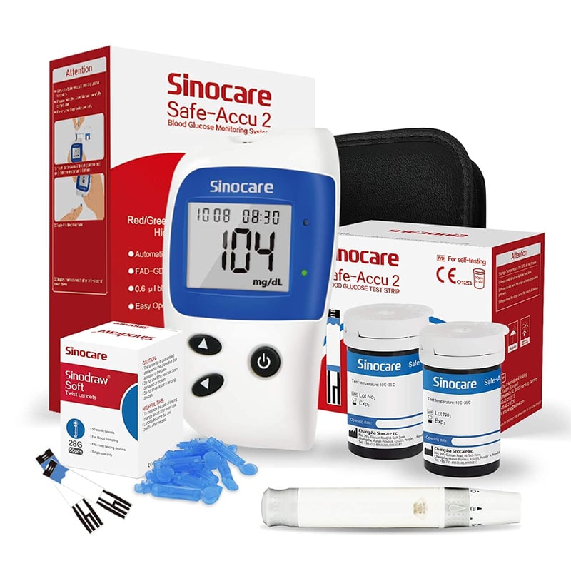 Sinocare vércukormérő készlet 50 tesztcsíkkal és 50 lancettával cukorbetegséghez
