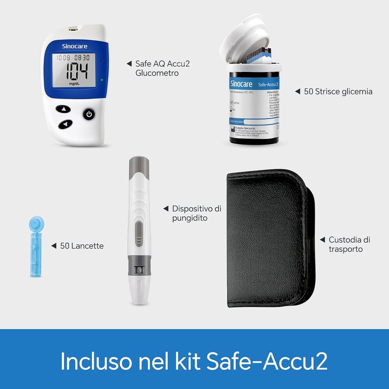 Sinocare vércukormérő készlet 50 tesztcsíkkal és 50 lancettával cukorbetegséghez