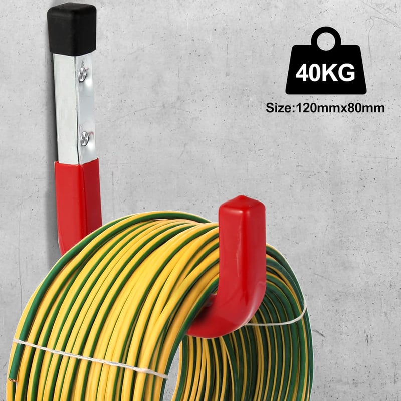 Sinoer Fali Akasztó Szett - 6 db Fém Kampó Létrához, Kerékpárhoz, Kerti Szerszámokhoz - 45 kg Teherbírású Csúszásgátló Tárolórendszer Garázs