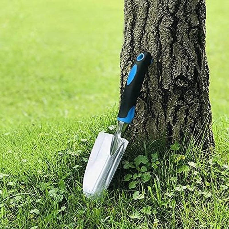 Sinoer Hajlításálló Kerti Ásó - Erős Alumínium Lapát 30cm x 7,5cm Ergonomikus Gumírozott Csúszásmentes Nyéllel, Összecsukható Ültetéshez, Át