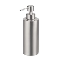 Sinolofty 550 ml Dávkovač tekutého mydla z nehrdzavejúcej ocele – Valcový dizajn do kúpeľne a kuchyne, na šampón, prostriedok na umývanie riadu, strieborný. 1