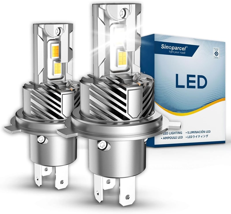 Sinoparcel H4/9003 LED Fényszóró Izzó 6500K Fehér, 2 db - Autó Halogén Csere