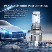 Sinoparcel H4 LED fényszóró izzó 6500K fehér, 400% fényerősebb, hűtőventilátor, 2db 6