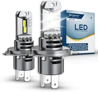 Sinoparcel H4 LED fényszóró izzó 6500K fehér, 400% fényerősebb, hűtőventilátor, 2db 1