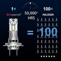 Sinoparcel H7 LED fényszóró izzó 6500K fehér 12V 35W 2db csomag 4