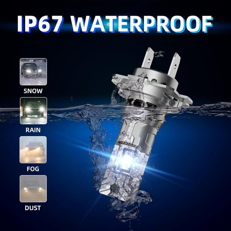 Sinoparcel H7 LED fényszóró izzó 6500K fehér 12V 35W 2db csomag