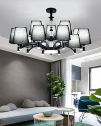 Sinta 2 db fekete textil lámpabúra csillárhoz függesztő állólámpához E14 E27 foglalathoz 2