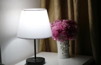 Bavlnené tienidlo Sinta pre stolné a nástenné lampy E14/E27 – biele – 22 cm 2