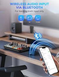 SINWE All-in-One Podcast Set Pro stúdió keverővel és kondenzátormikrofonnal, plug and play hangkártya PC és okostelefonhoz, streameléshez 7