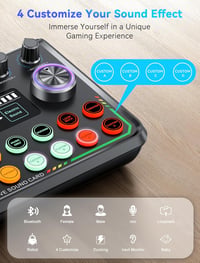 SINWE All-in-One Podcast Set Pro stúdió keverővel és kondenzátormikrofonnal, plug and play hangkártya PC és okostelefonhoz, streameléshez 4