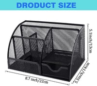 Sinxioer Mesh Fém Asztalszervező 6 Rekesszel és Fiókkal 2