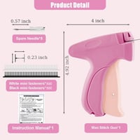 Pistol de Cusut Manual SINZONeu Mini - Mașină de cusut portabilă cu 5 ace și 1000 de capse, pentru reparații rapide la haine și perdele, kit de cusut pentru călătorii 2