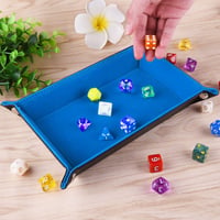 SIQUK skladacia podložka na kocky obdĺžniková z PU kože a zamatu pre stolové hry Dungeons and Dragons RPG D&D nebesky modrá 6