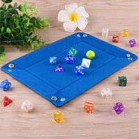 SIQUK skladacia podložka na kocky obdĺžniková z PU kože a zamatu pre stolové hry Dungeons and Dragons RPG D&D nebesky modrá 5