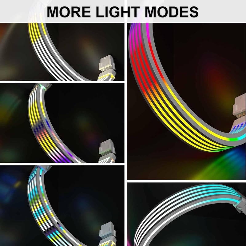 Sirlyr 8 Pin RGB GPU Kábel Hosszabbító - Fehér ARGB Tápkábel RTX 3060 4060 4070 és Radeon RX 6600 580 Videokártyákhoz